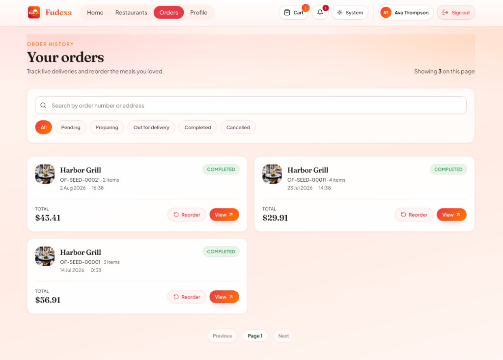 Fudexa Customer ordering flow screenshot 4