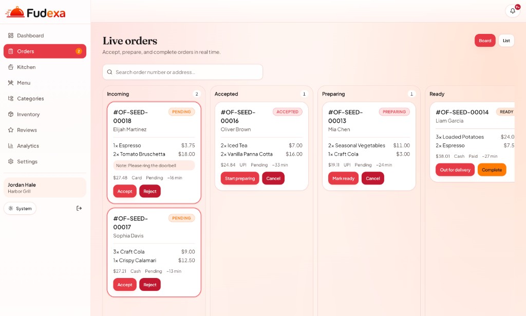 Fudexa Restaurant flow screenshot 2